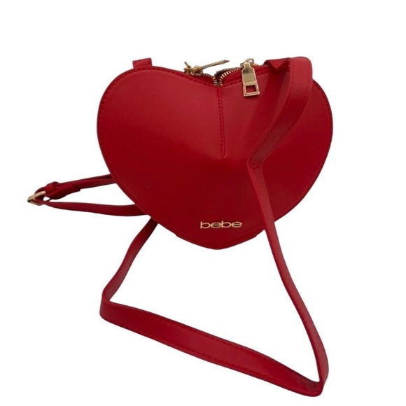 bebe Handbags - Bebe Bold Red Heart Crossbody Bag